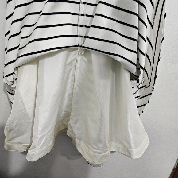 Sam Edelman Fit & Flare Striped Dress Sleeveless Lined White Black Size 8 - Picture 4 of 6